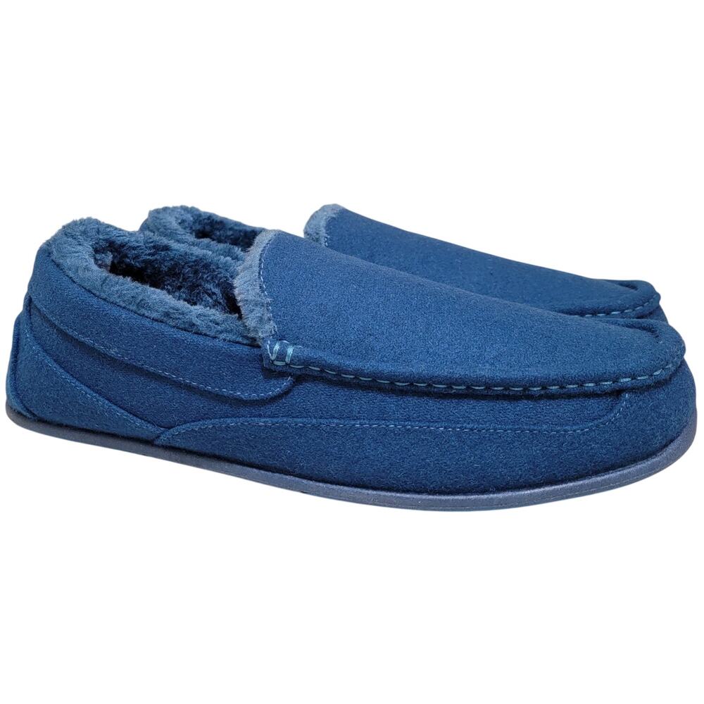 Deer Stags Men Spun Slip On Plush Loafer Slipper Size US 13M Royal Blue Felt